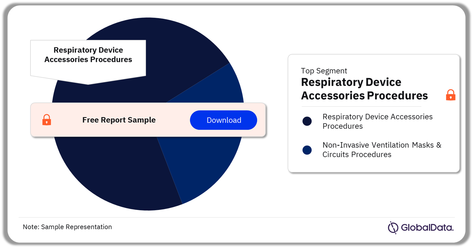 France Respiratory Device Procedures Market Analysis by Segments, 2022 (%)