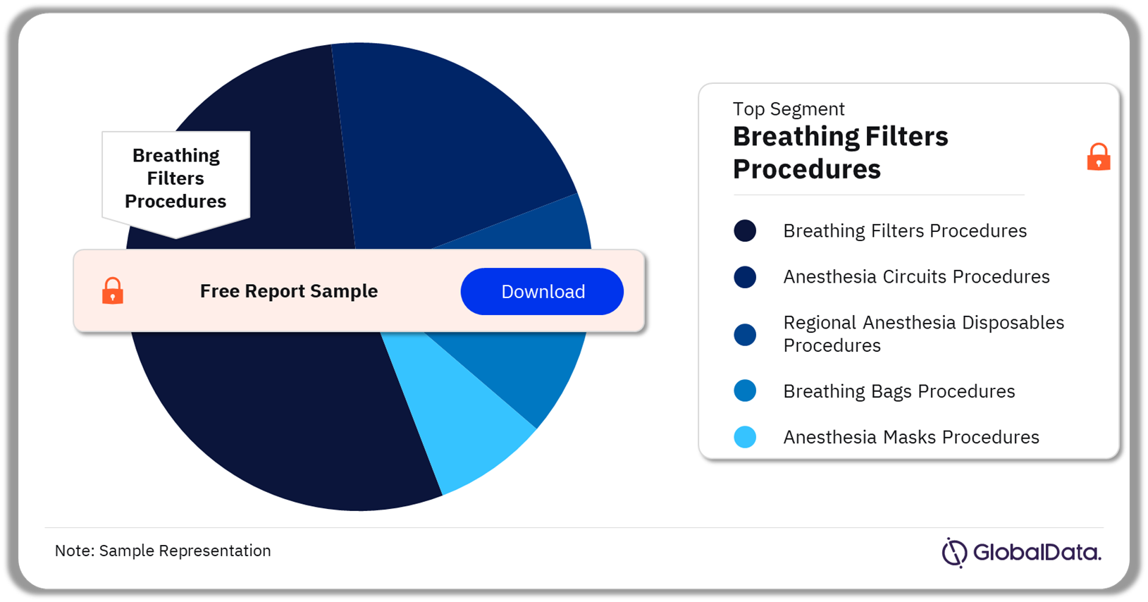US Anesthesia Device Procedures Market Analysis by Segments, 2022 (%)