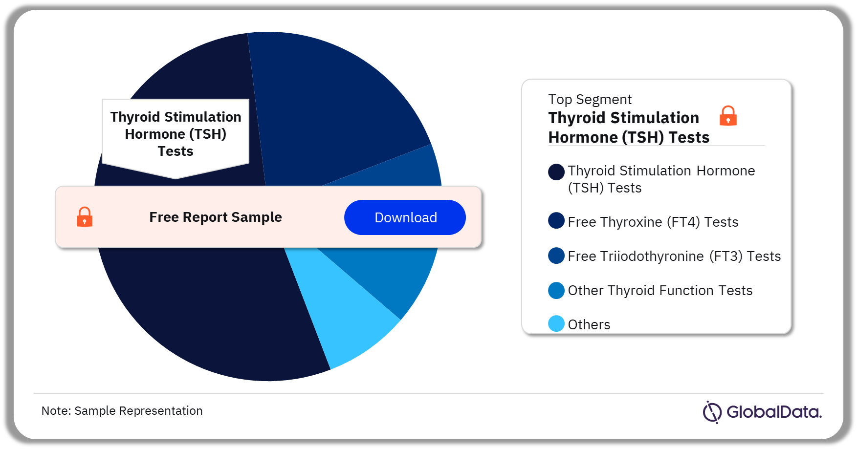 Thyroid Function Tests Market Analysis by Segments, 2023 (%)