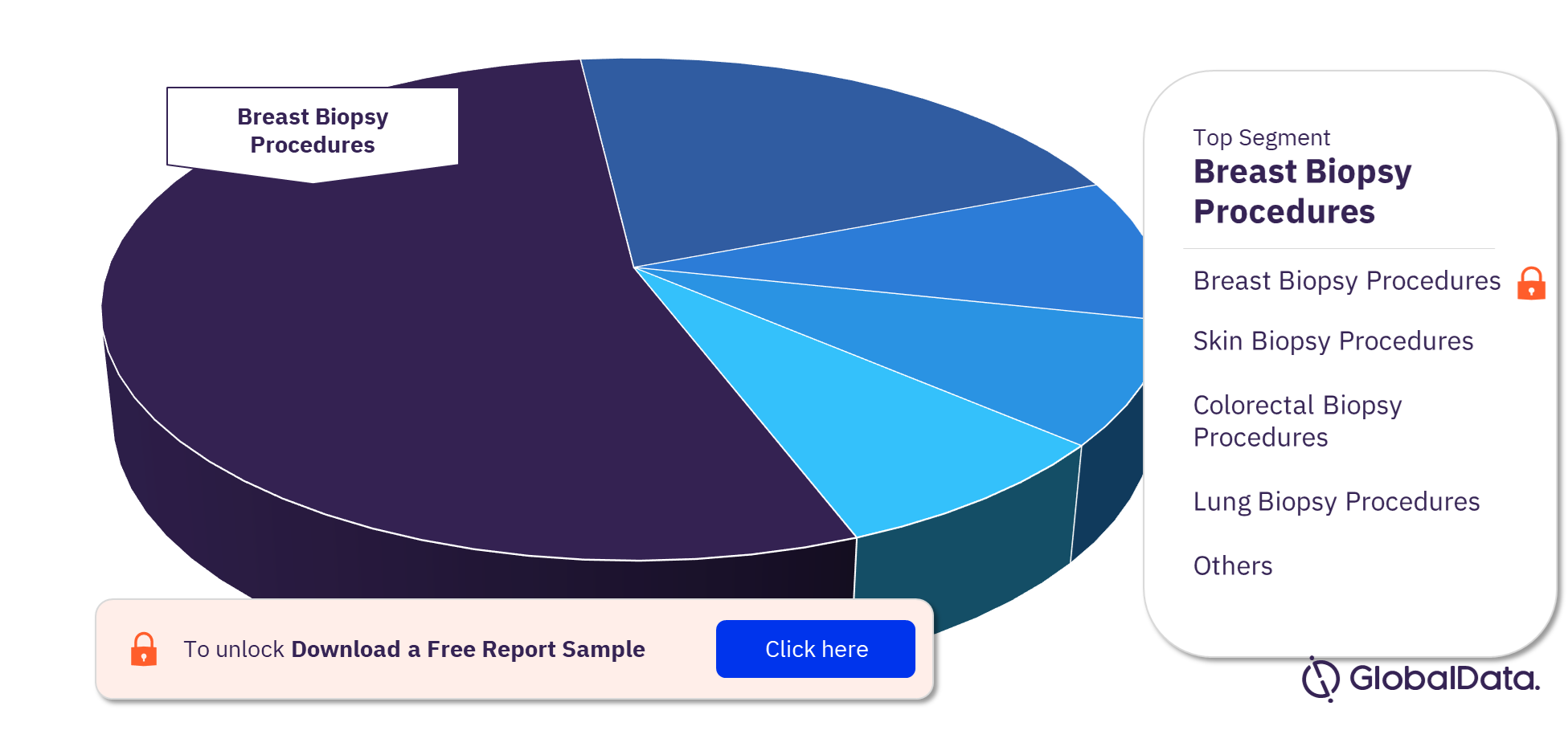 US Biopsy Procedures Market Analysis, by Segments, 2022 (%)