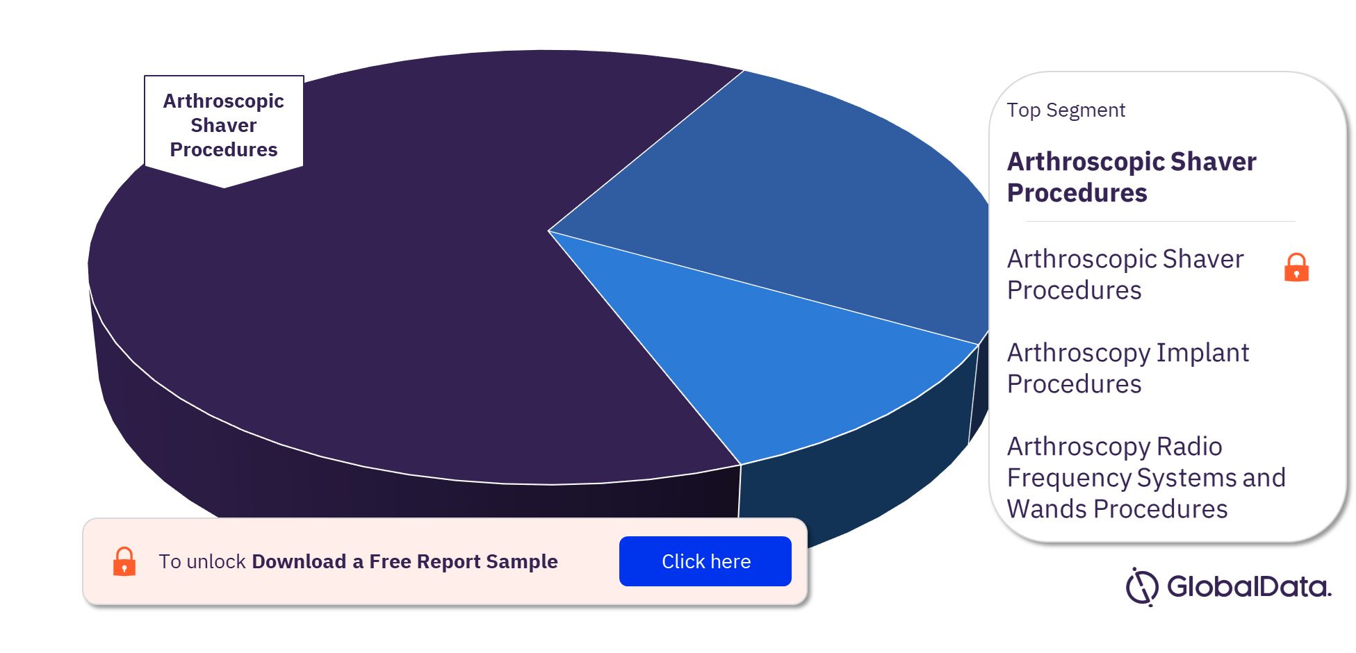 India Arthroscopy Procedures Market Analysis by Segments, 2022 (%)