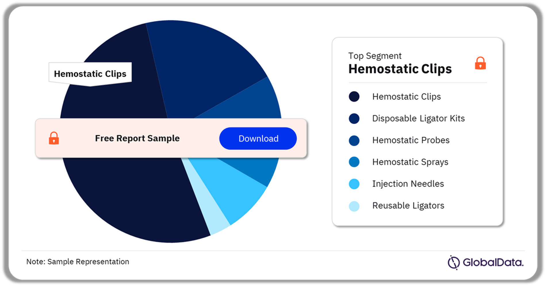 Endoscopic Hemostasis Devices Market Analysis by Segments, 2023 (%)