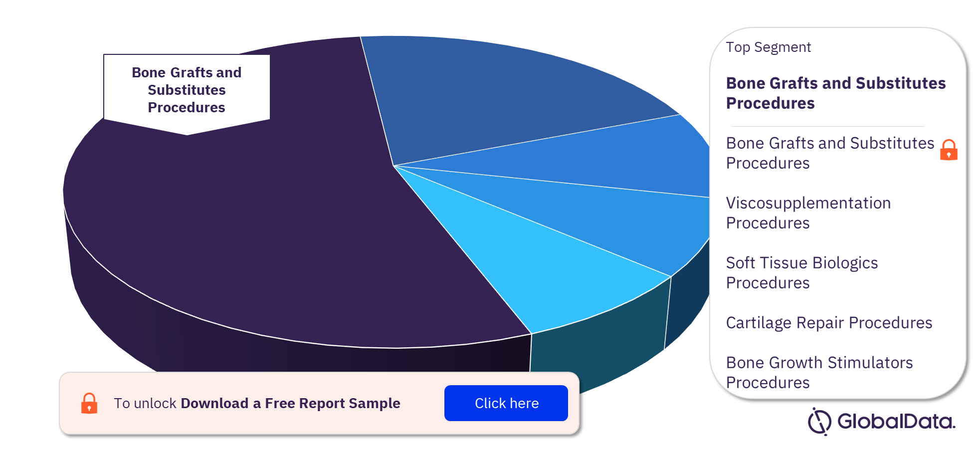 US Orthobiologic Procedures Market Analysis by Segments, 2022 (%)