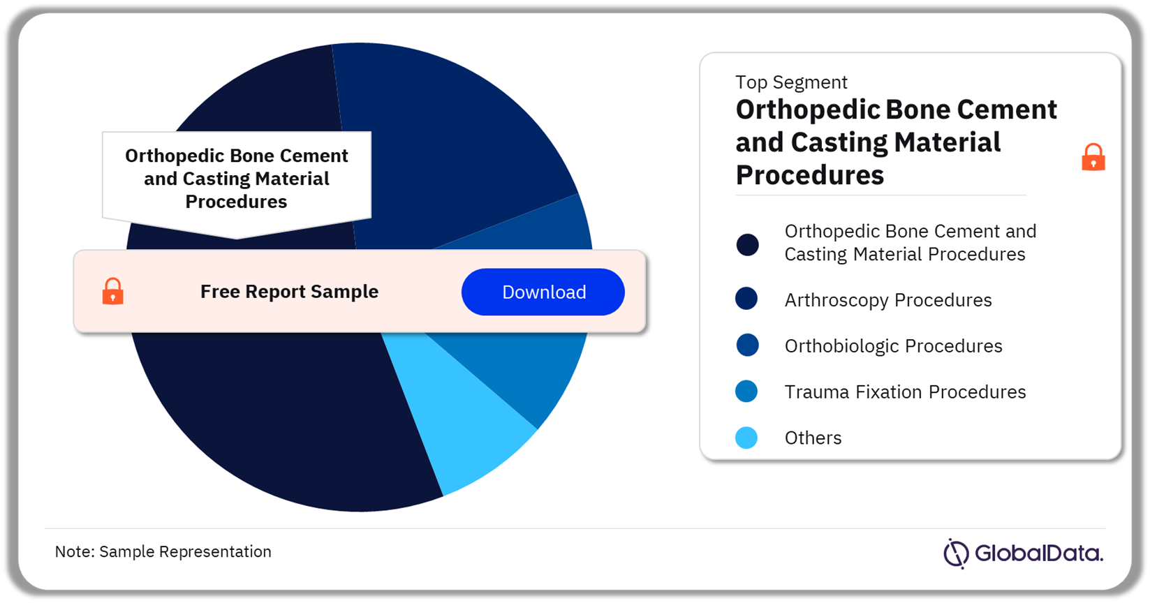 US Orthopedic Procedures Market Analysis, by Segments, 2022 (%)