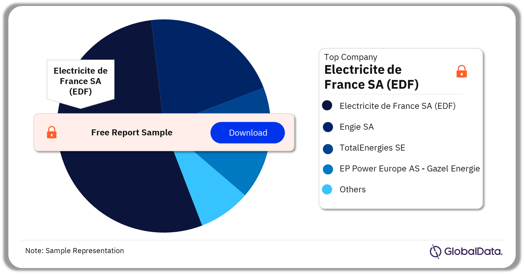 France Power Market Analysis by Companies, 2022 (%)