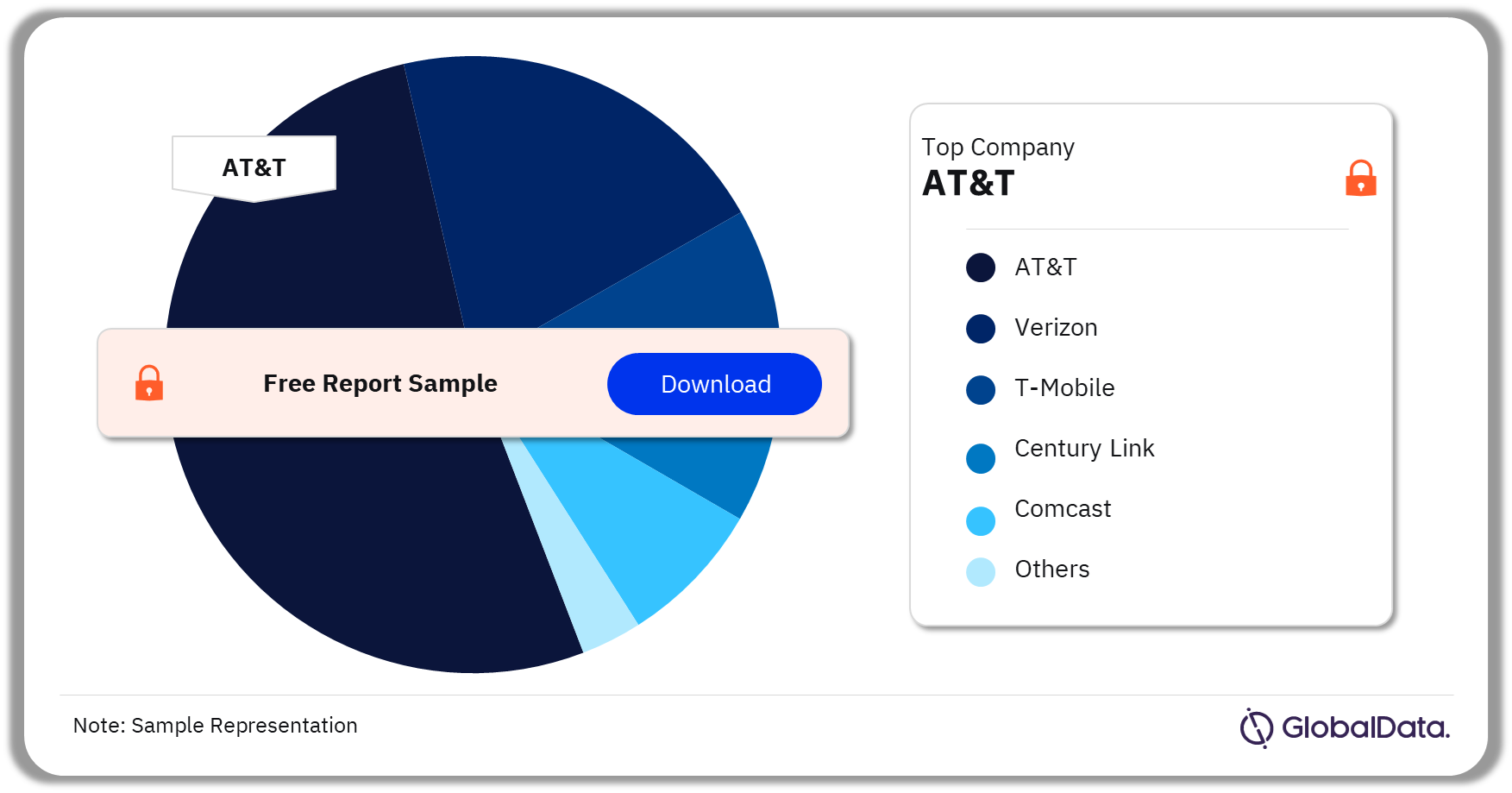 United States Telecom Services Market Share by Companies, 2022 (%)