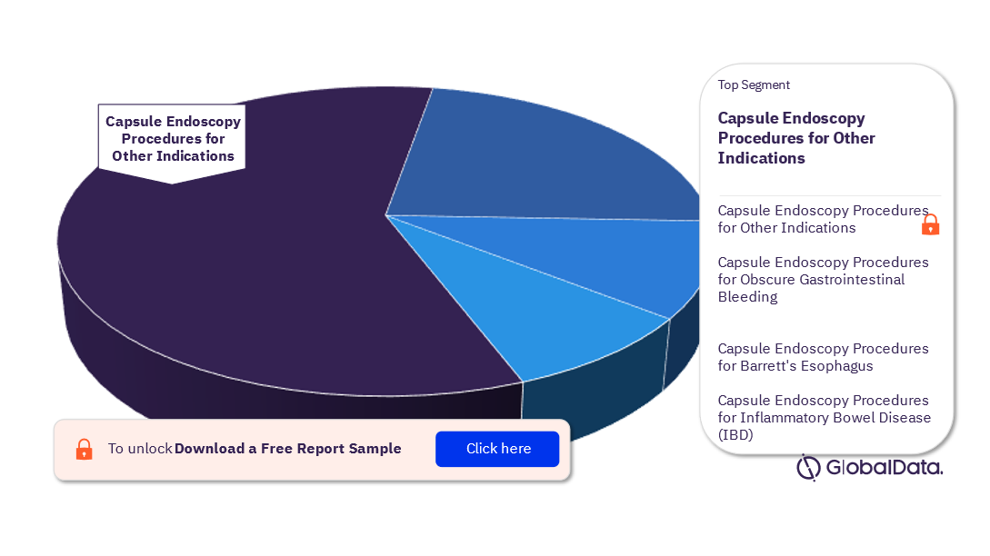 North America Capsule Endoscopy Procedures Market Analysis by Segments, 2022 (%)