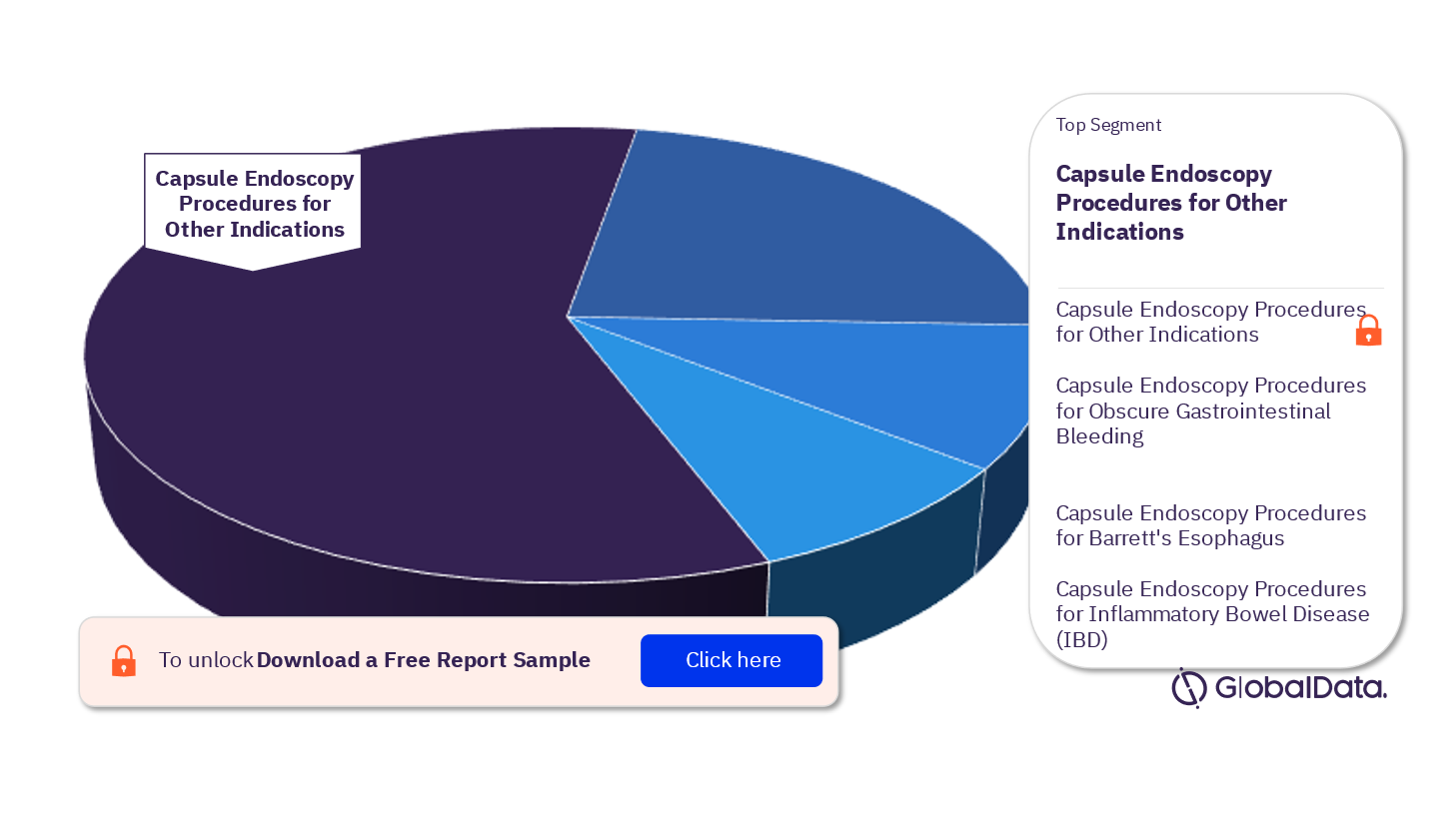 UK Capsule Endoscopy Procedures Market Analysis by Segments, 2022 (%)