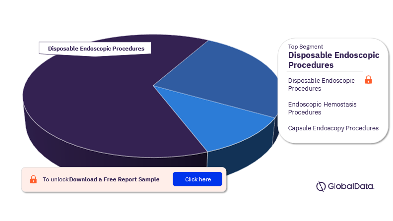 US Endoscopy Procedures Market Analysis by Segments, 2022 (%)