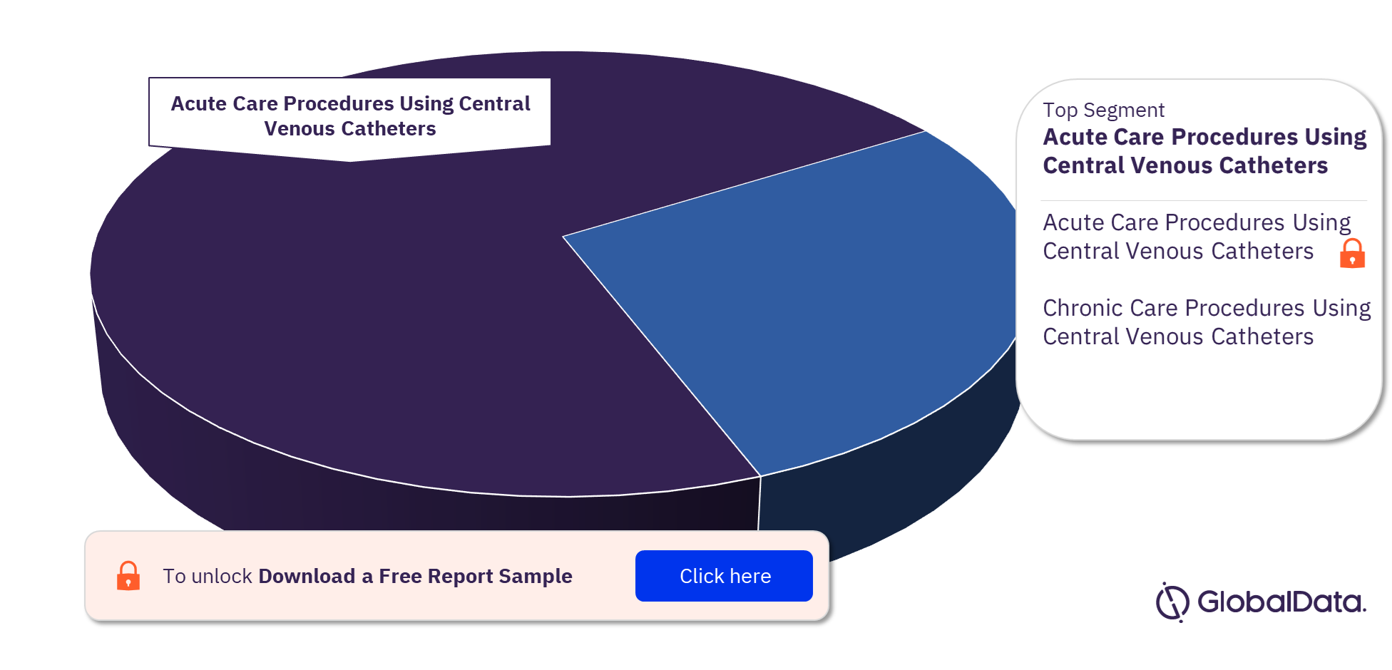 BRIC Procedures Using Central Venous Catheters Market Analysis by Segments, 2022 (%)