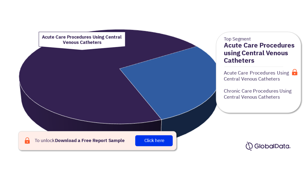 Mexico Procedures using Central Venous Catheters Market Analysis by Segments, 2022 (%)