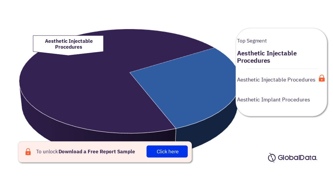 US Aesthetic Procedures Market by Segments, 2022 (%)