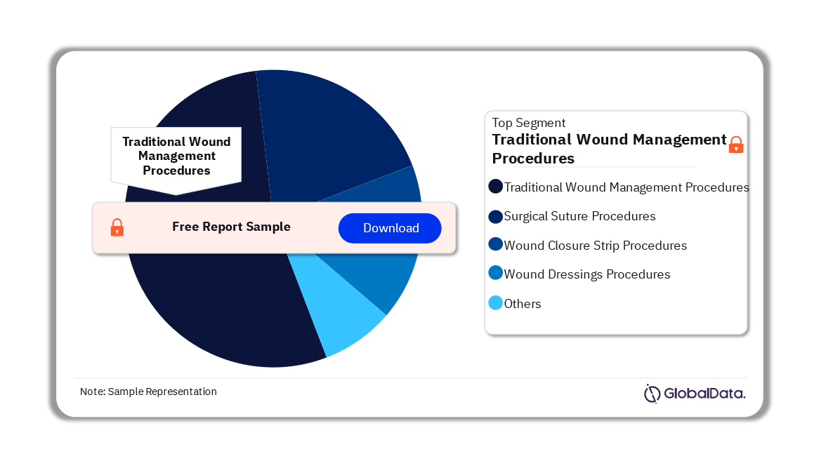 United Kingdom Wound Care Management Procedures Market Analysis by Segments, 2022 (%)