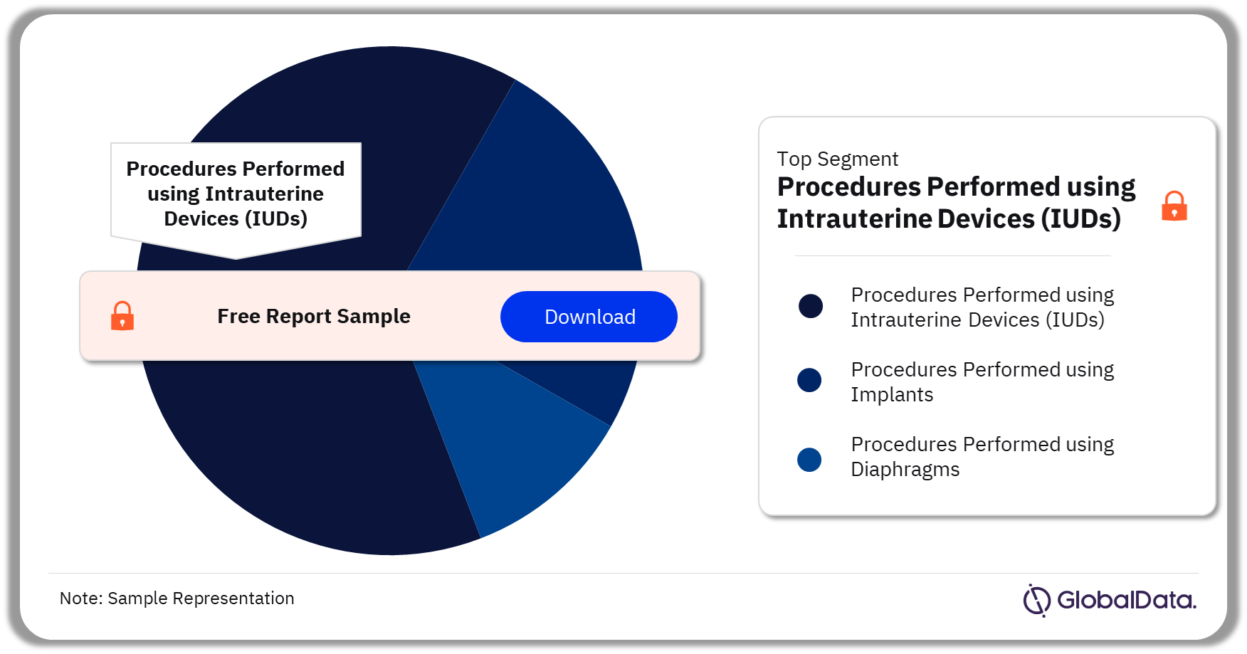 Italy Reversible Contraceptive Procedures Market Analysis by Segments, 2022 (%)