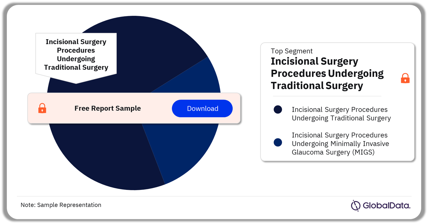 China Glaucoma Procedures Market Analysis by Segments, 2022 (%)