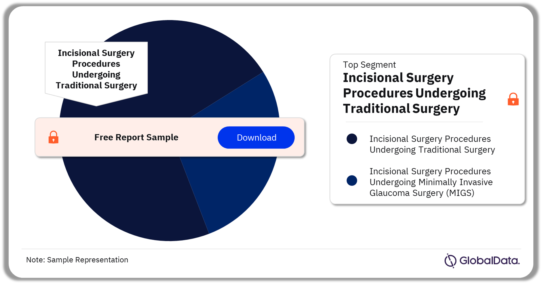 Italy Glaucoma Procedures Market Analysis by Segments, 2022 (%)